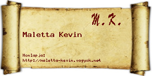 Maletta Kevin névjegykártya