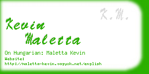 kevin maletta business card